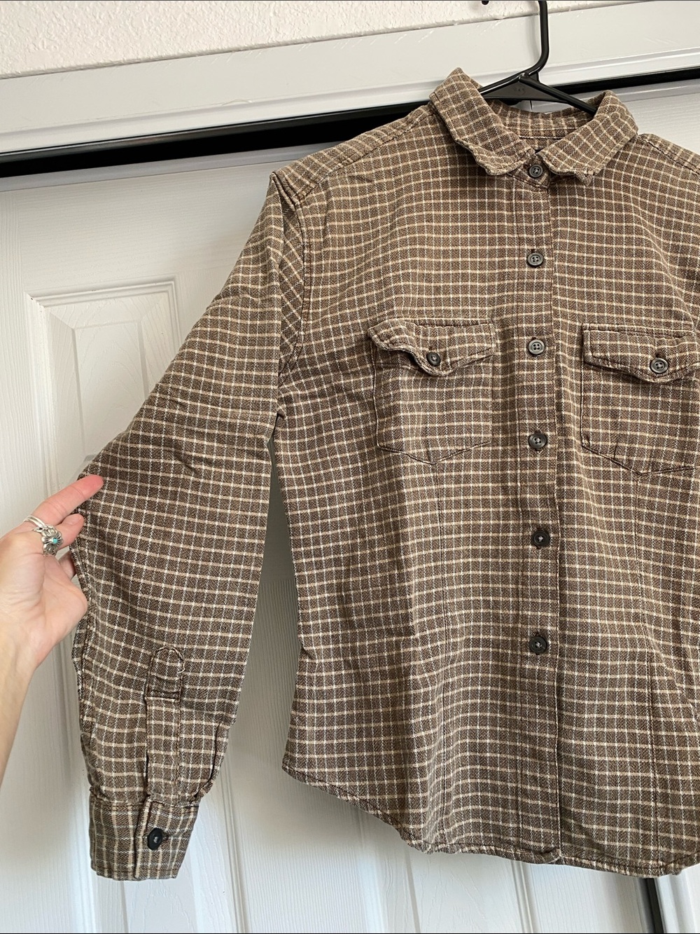 🌼 Dockers Brown Plaid Button-Down Shirt 100 percent cotton